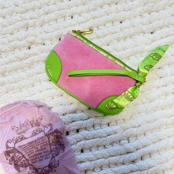 Vintage Juicy Couture Pink and Lime Green wristlet - Picture 2 of 3